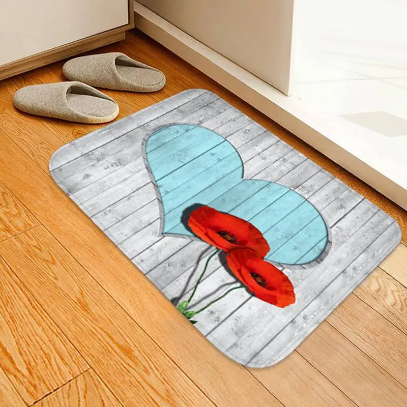 3D печатная фланелевая ткань коврик цветной утолщенный нескользящий ковер для ванной комнаты кухни водопоглощающий домашний коврик