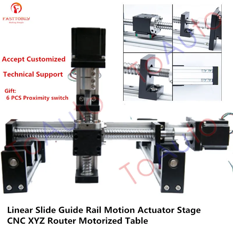 

Linear Slide Guide Rail Motion Actuator Stage CNC XYZ Router Motorized Table with Proximity switch