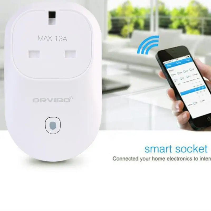 

Intelligent S20 Remote Timing Remote Control Wireless Switch Socket White Color UK regulation