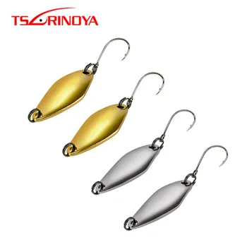 

TSURINOYA 4Pcs/Lot 2.3g 30mm Copper Spinner Metal Fishing Lure Spoon Sequins With Single Hook Spinnerbait Fish Lure Carp Tackle
