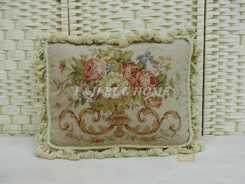 15 K 1" X 16" игольная Подушка, ручной работы шерстяная подушка с цветочным дизайном без вставок