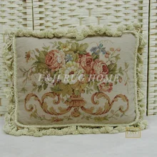 15 K 1" X 16" игольная Подушка, ручной работы шерстяная подушка с цветочным дизайном без вставок