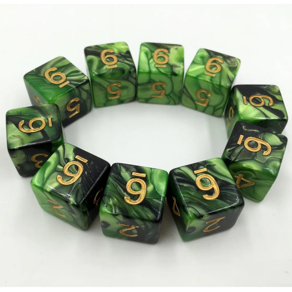 

rollooo Dice 10pc/set D6 Mix color Digital Dice Rpg dice