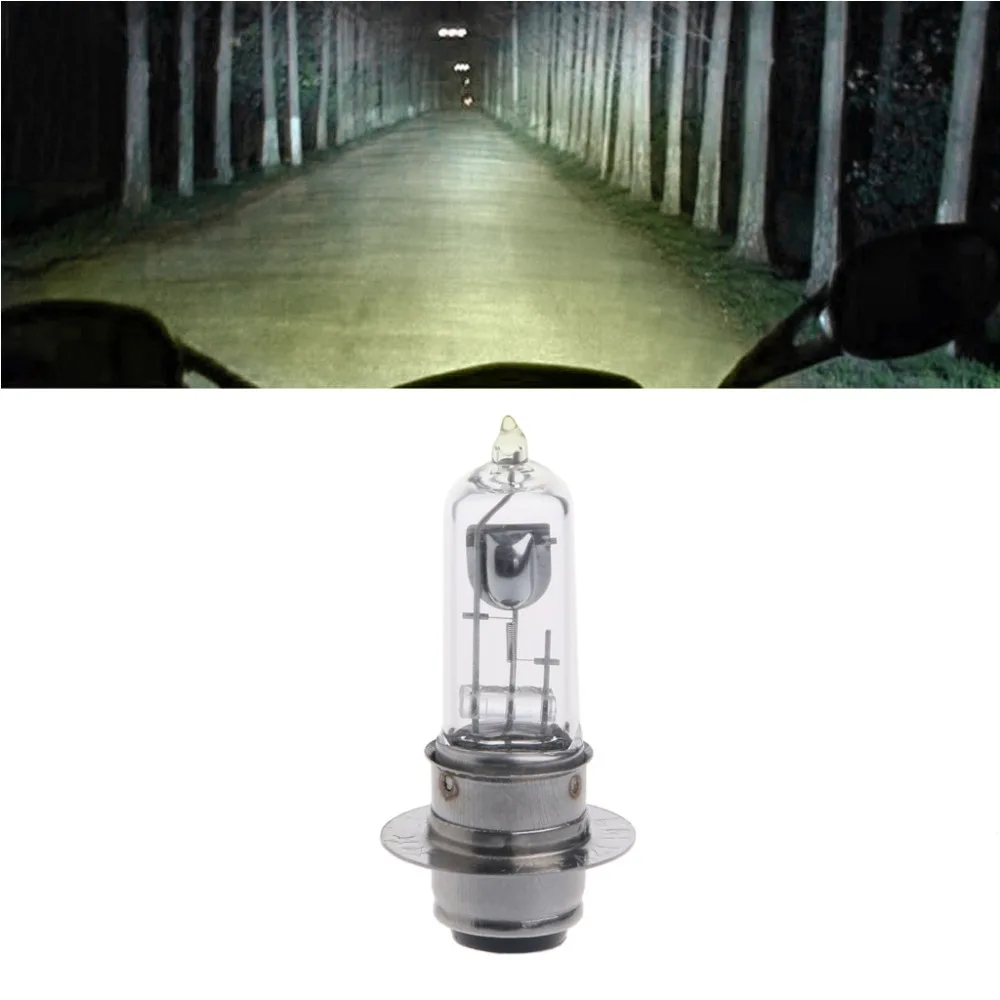 Bombilla halógena blanca para faro delantero de motocicleta, lámpara para vehículo eléctrico, DC 12V, 35W, P15D-25-1