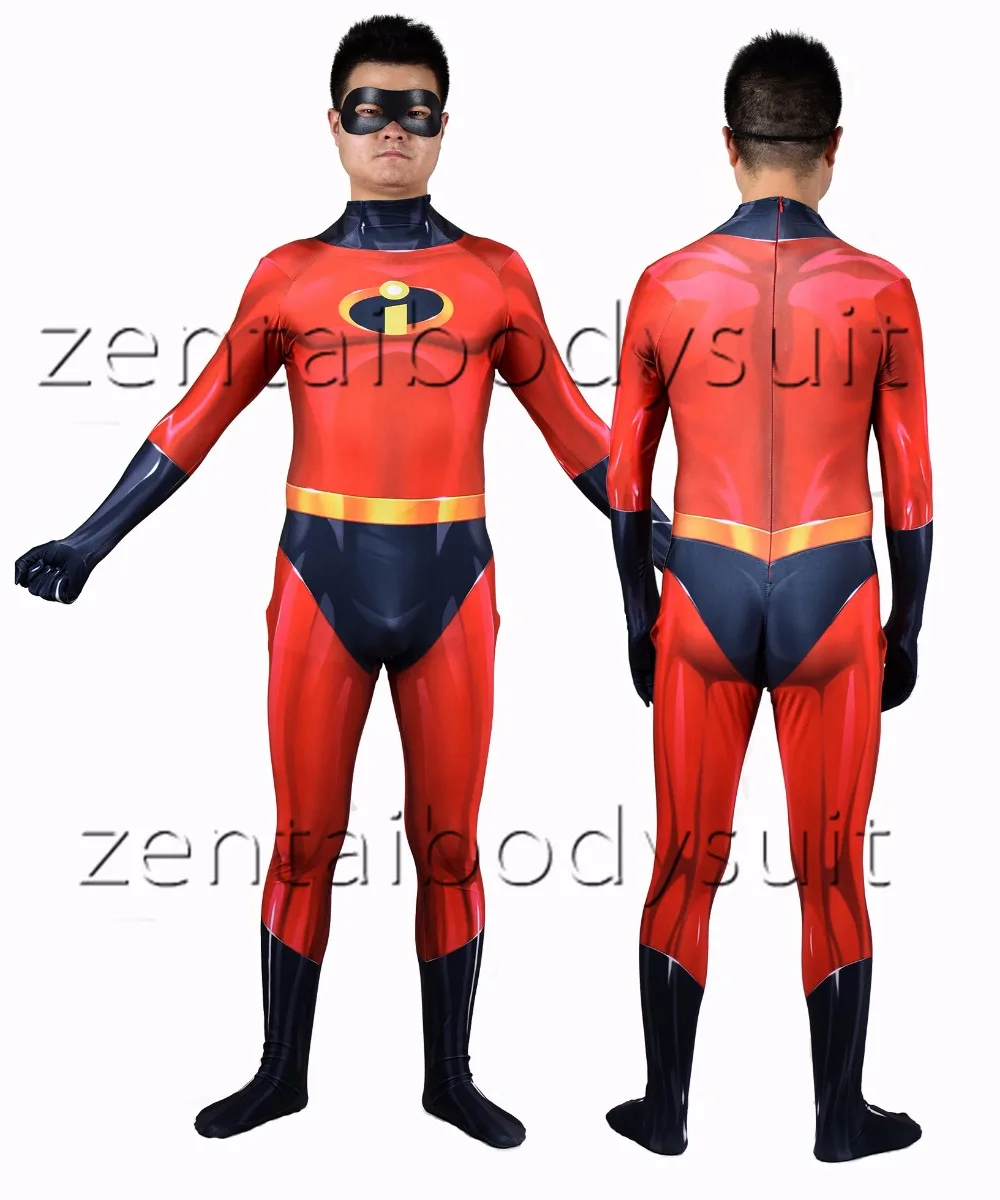 

The Incredibles 2 Mr. Incredible Printing Superhero Cosplay Costume Zentai Bodysuit Suit Halloween Jumpsuits