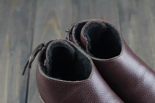 Женские ботинки ботильоны из натуральной кожи женская повседневная обувь на шнуровке с круглым носком без меха, осенне-зимние ботинки(568-6
