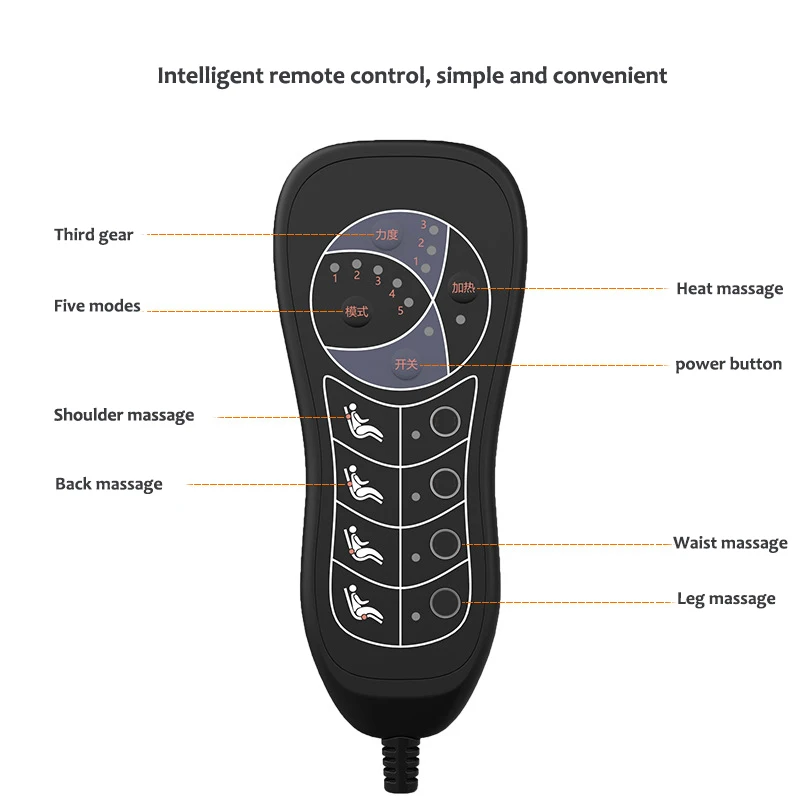  pr+mise Electric Portable Heating Vibrating Far-Infrared Back Massager Chair Pain Relief Massager M