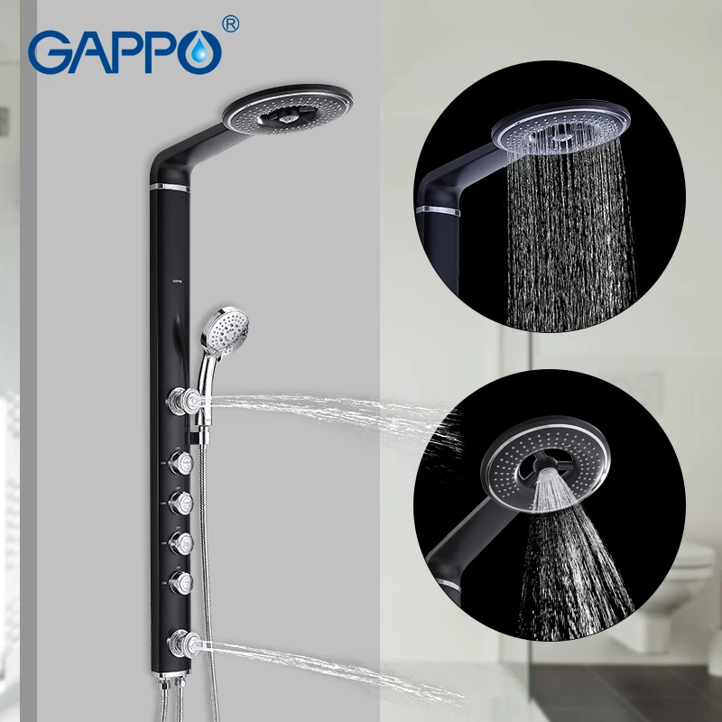 Valve GAPPO BarHead ShowerFaucetSystem WallMount Bathroom Stainless