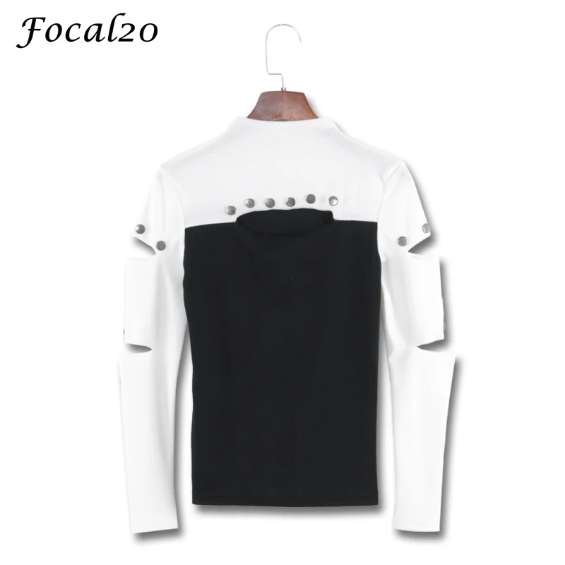 Download Aliexpress.com : Buy Focal20 Harajuku Hollow Out Women Knitted T shirt Spring Mock Neck Long ...