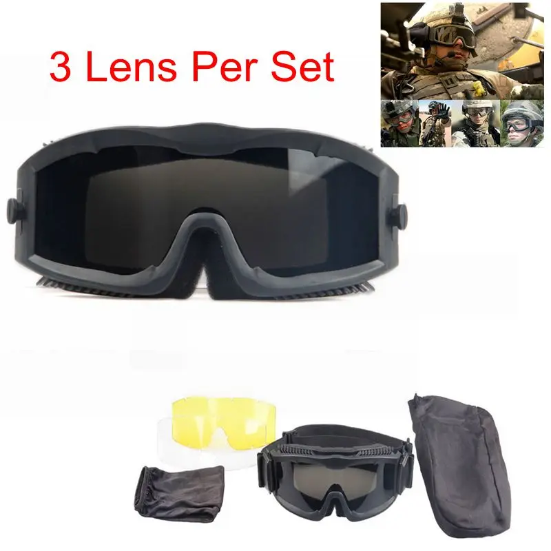 

Outdoor Sport Cycling Windproof Eyewear Tactical Sunglasses Military Googles Protection Men Glasses Hunting Shooting Glasses