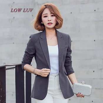 

Suit jacket female long section of the new large-size single-button leisure suit suits a small suit female models