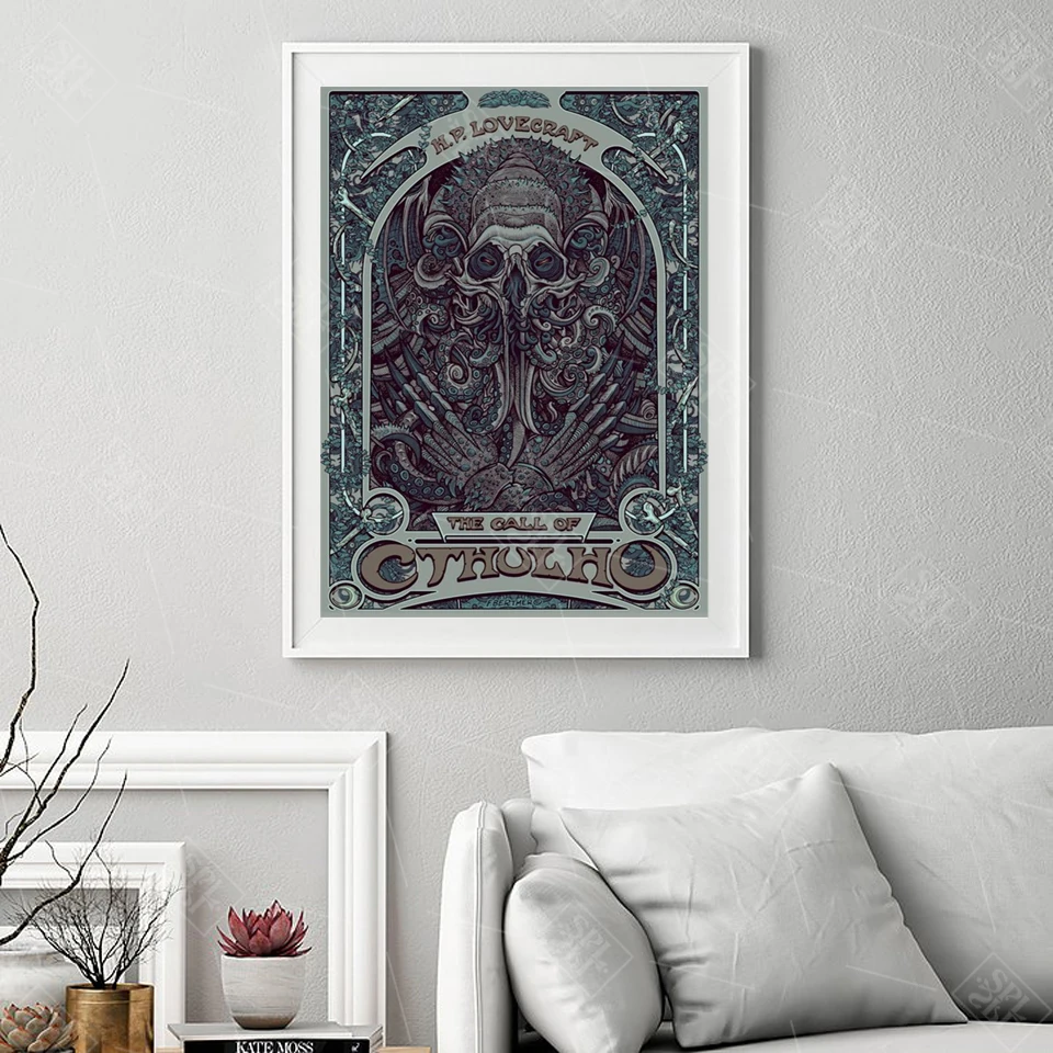 Модное украшение H. P. Lovecraft Cthulhu настенная живопись на холсте постер Nouveau