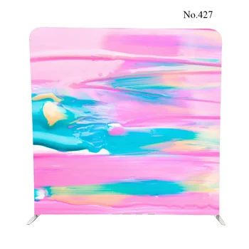 

No.427 Mix of pink, blue and yellow nail polish pillow case backdrop with stand for photobooth