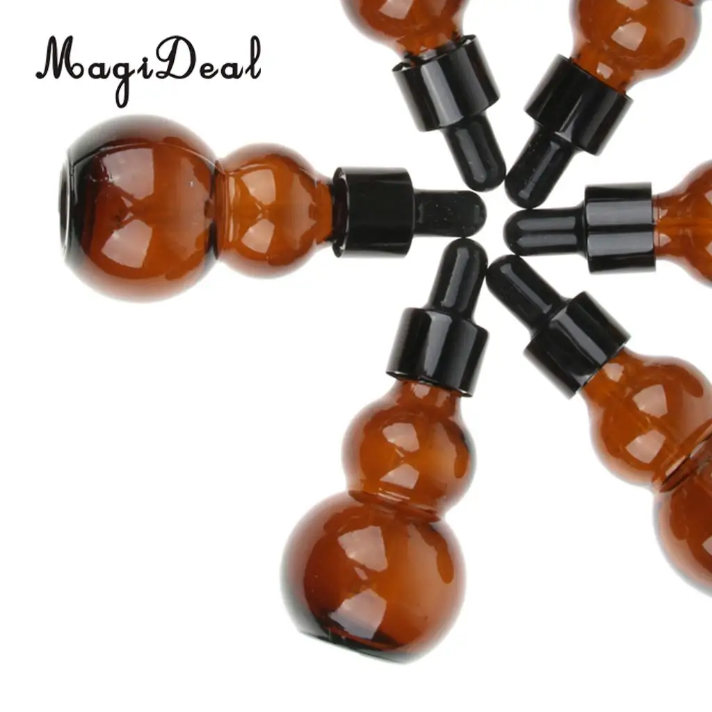 12pcs Refillable Portable Amber Empty Glass Essential Oil Makeup Eye Dropper Bottles Container 20ml 30ml
