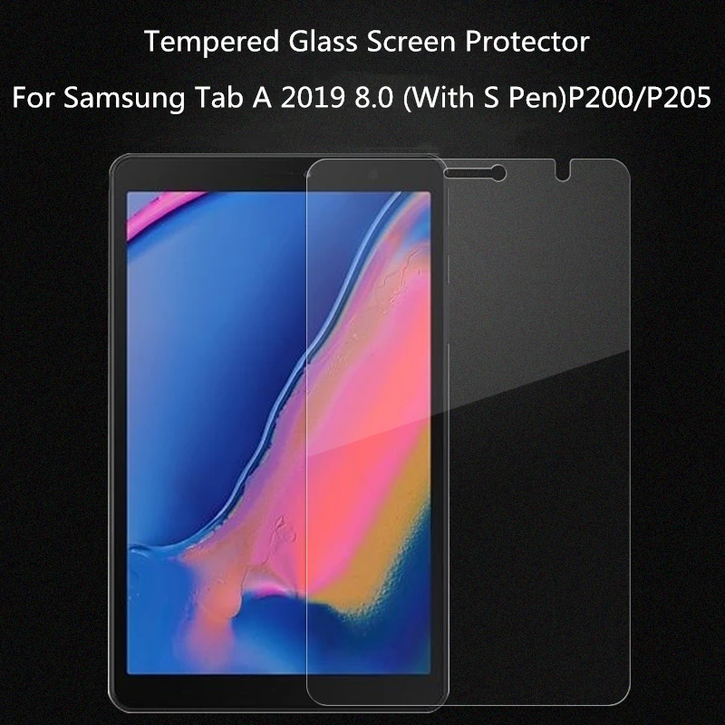 

0.3mm 9H Tempered Glass Screen Protective For Samsung Galaxy Tab A 2019 8.0 With S Pen P200 P205 SM-P200 SM-P205 Protector Film