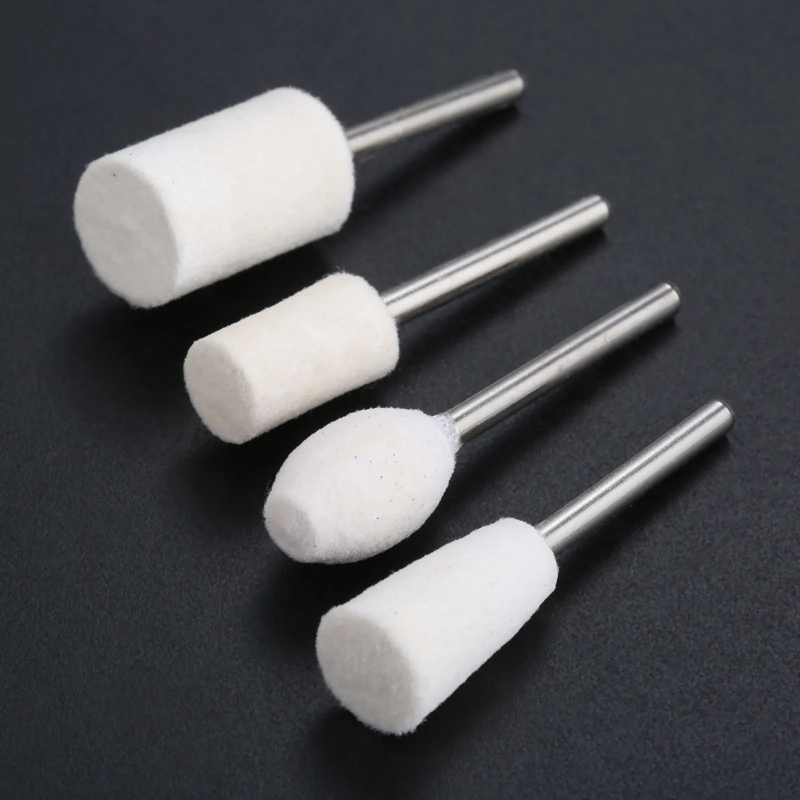 13Pcs Handle Dia.3mm Wool Grinding Head Polishing Jade Amber Beeswax Metal Mirror Electric Mill Hanging Accessories