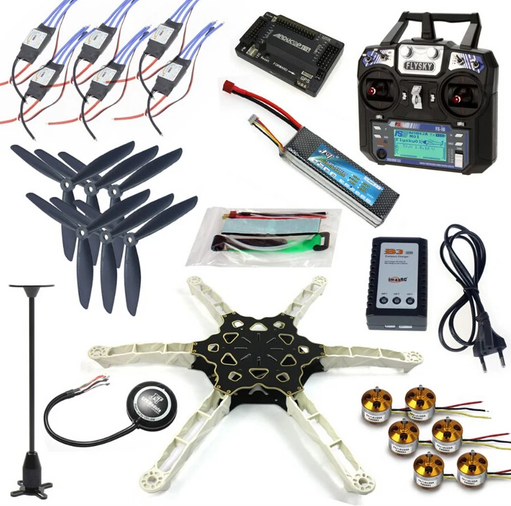 

FPV Multi-rotor Drone Full GPS APM2.8 Kit Alien Across Carbon Fiber RC Quadrocopter FS-i6 6CH TX&RX Motor ESC F11798-F