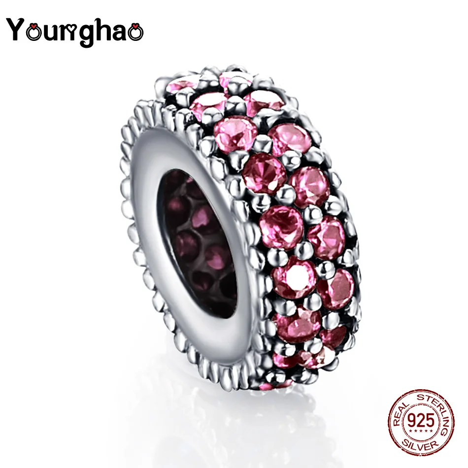 

Younghao Fit Pandora Charms Original Bracelet Spacer Charm 925 Sterling Silver Bead Zircon Beads Jewelry Making Diy Berloque