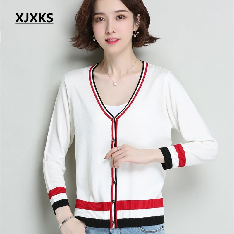 XJXKS Womens Shrug Tops Thin Cardigan Sweaters Casual New Summer And Autumn Fashion Casual Long Sleeve Knitted Lace Sweater