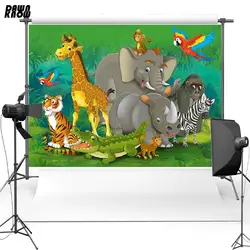 DAWNKNOW Мультфильм Зоопарк винил фотографии фоном для детей лес новый ткань фланель фон для фото Studio lv165