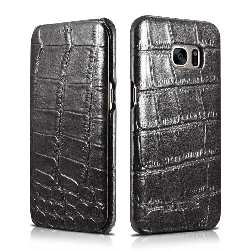 ==> [Free Shipping] Buy Best ICARER for Galaxy S 7 edge Leather Cover Bag Crocodile Genuine Leather Flip Case for Samsung Galaxy S7 edge G935 Online with LOWEST Price