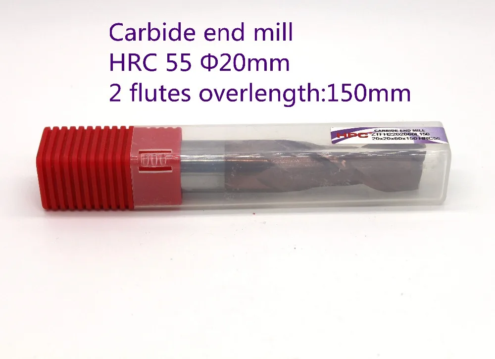 

router bit 20*20*60*150 with 2 flutes flat end mill HRC55 carbide end mill CNC milling machine tool parts mills cutter
