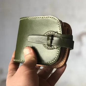 

[C-067]DIY leather art Tenjin style short clip money cloth wallet has been cut the drawing version