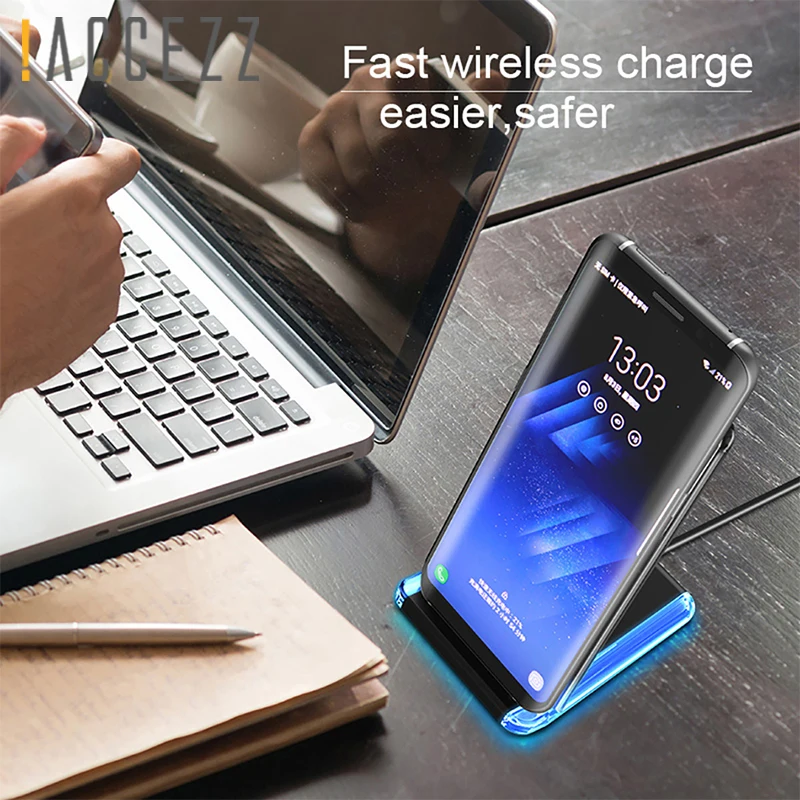 

!ACCEZZ 2 in 1 Bracket Fast Qi Wireless Charging For iPhone X 8 Plus 10W For Samsung Galaxy S8 S7 5W Charger For Google Nexus 4