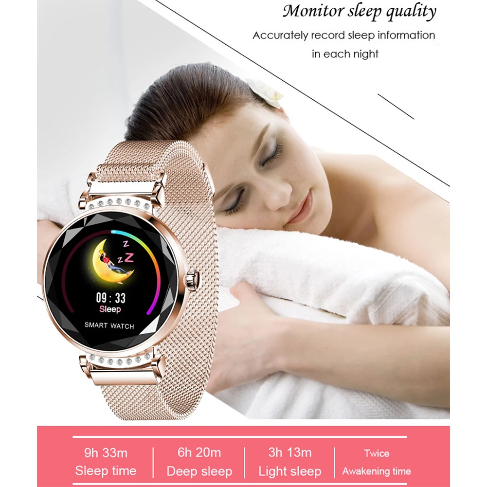 Модные H2 Bluetooth Смарт-часы 3D алмаз Стекло Водонепроницаемый Смарт-часы, способный преодолевать Броды для взрослых женские Поддержка для IOS и