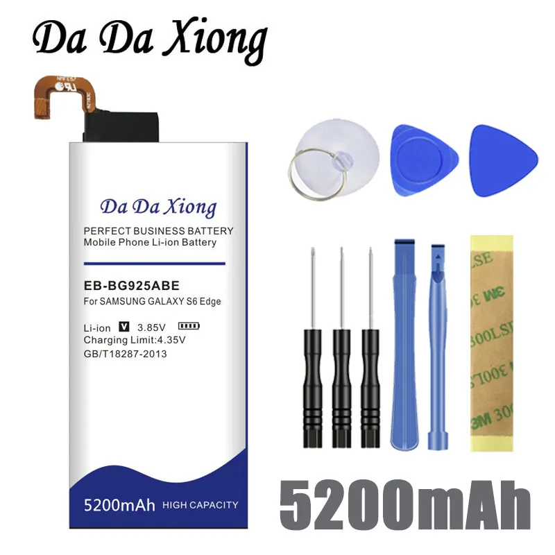 Da Xiong 5200mAh EB-BG925ABE литий-ионный аккумулятор для телефона samsung GALAXY S6 Edge G9250 G925F G925FQ G925S