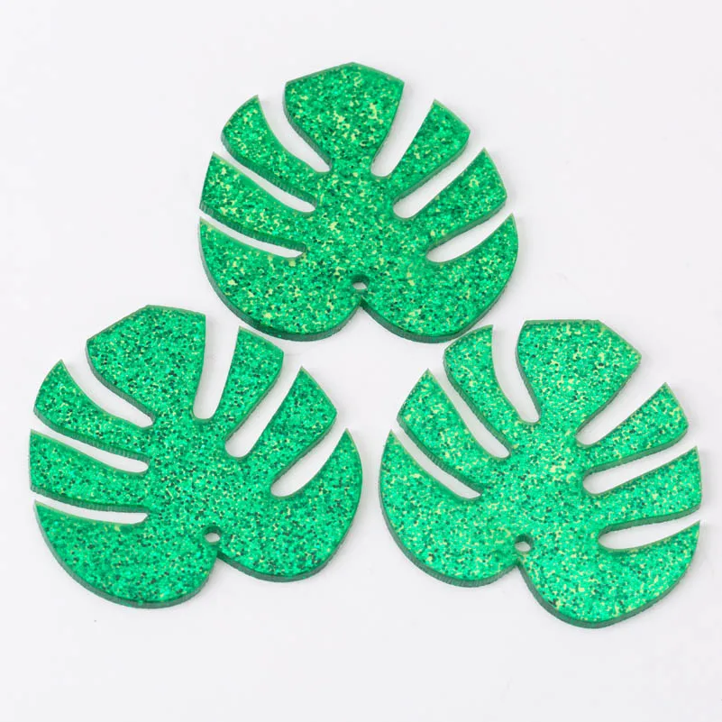 

Taidian Laser Cut Tropical Palm Leaf Acrylic Earrings For Earring Findings 10pieces/lot