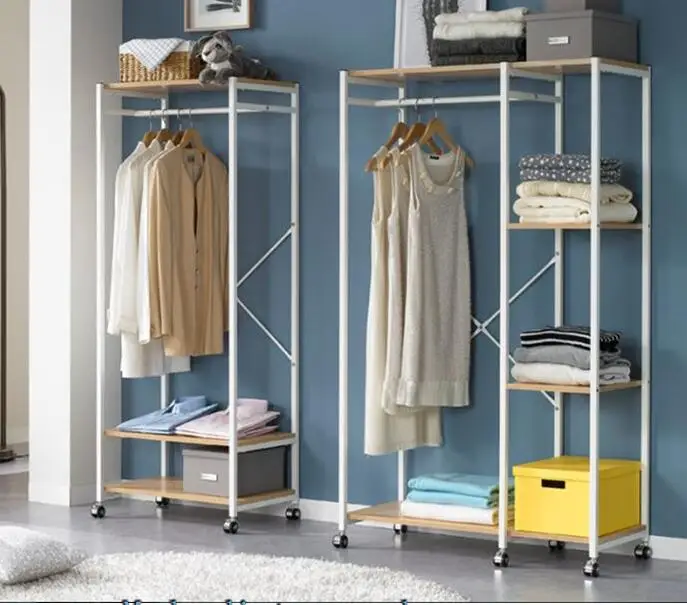 Wardrobe rack Floor to ceiling minimalist clothes rack A steel frame font b closet b font