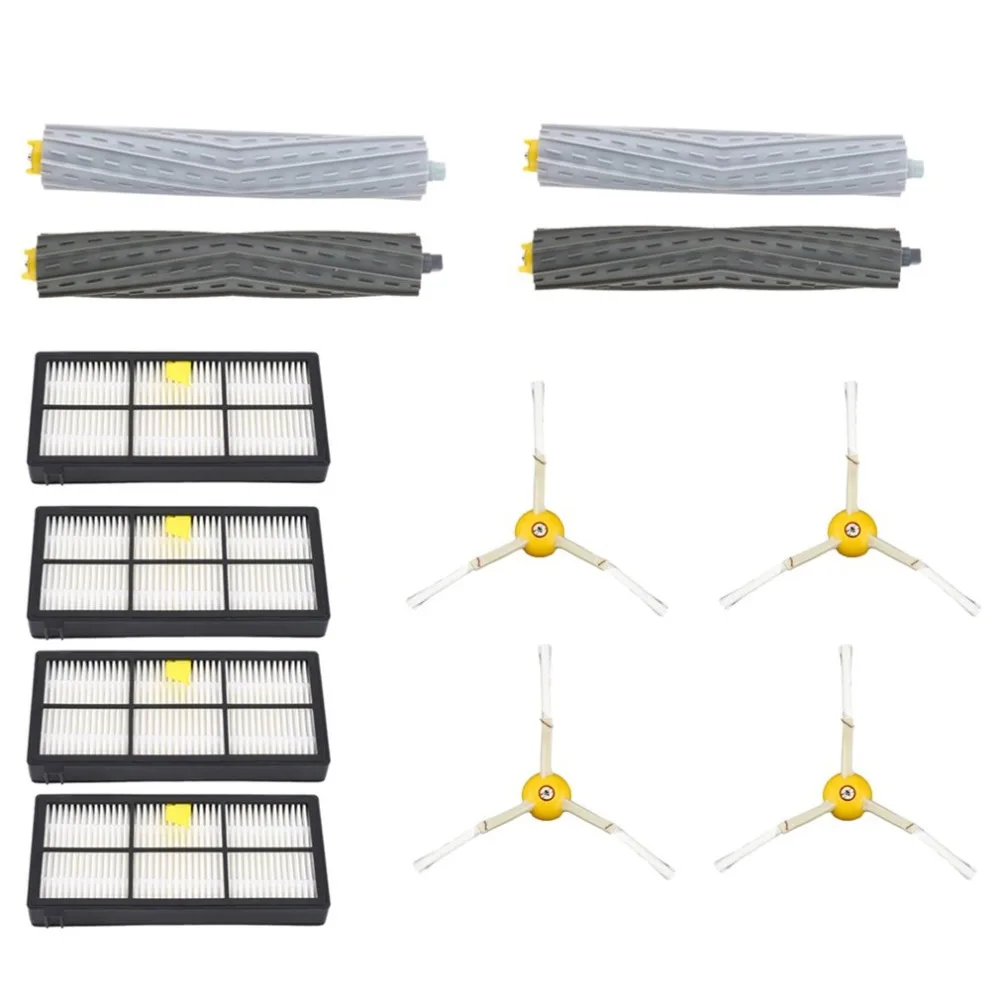 4 шт. Замена боковая щетка 4 шт. HEPA фильтр 2 шт. щетка-ролик комплект для робота 800 900 серии Пылесосы запчасти