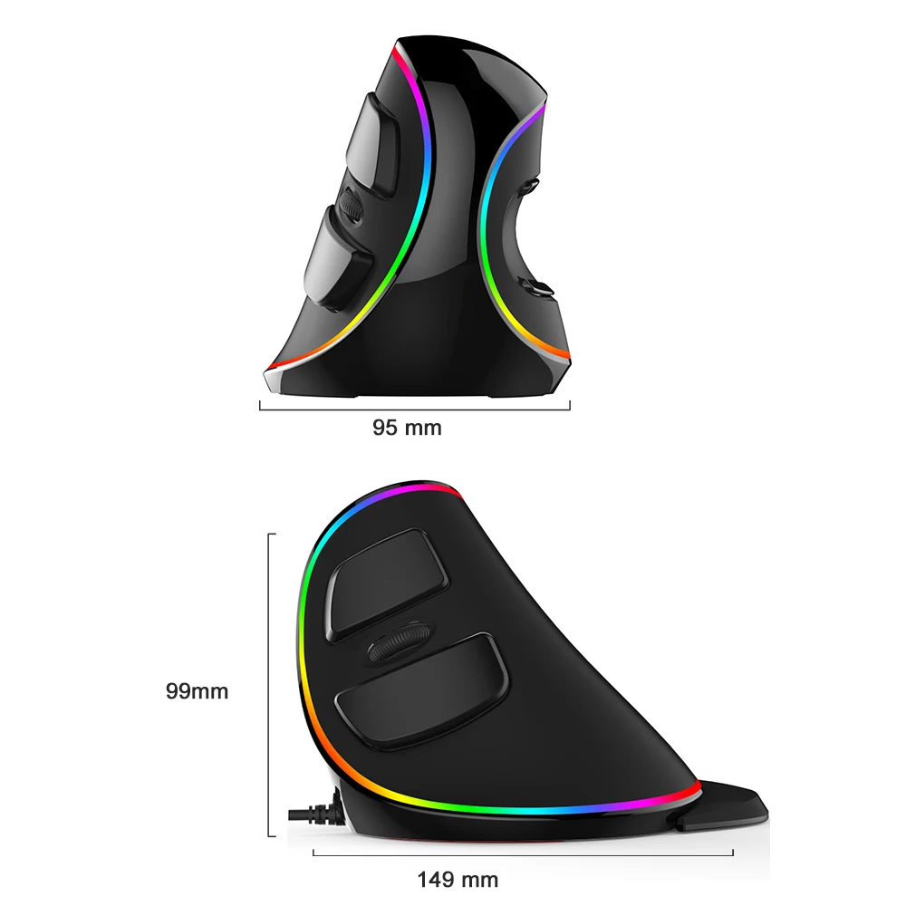 CHYI M618 Plus Ergonomic Vertical Gaming Mouse Gamer RGB Backlight Optical Computer Wired Mice 6D 4000 DPI Mause For Overwatch