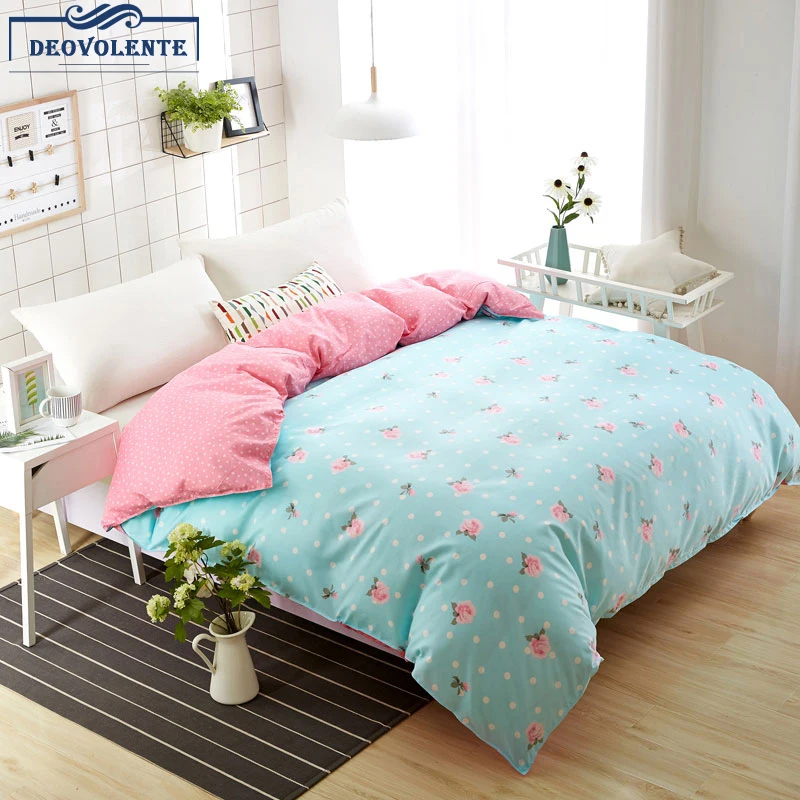 

1PCS Modern Brife Polyester Duvet Cover Plant Flower Reactive Printing Pastoral Style Comforter Cover With Zipper Home Textiles