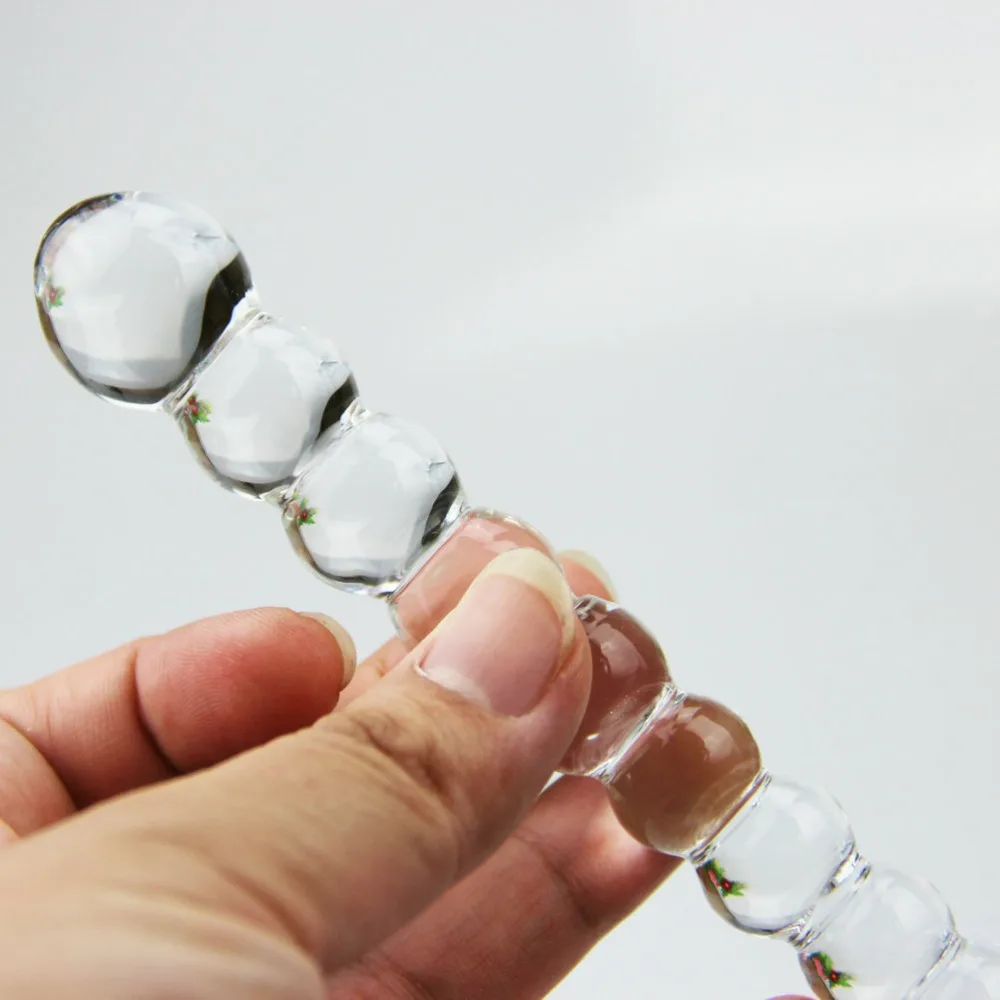 HH050  Beaded Sensual Glass Dildo  (6)