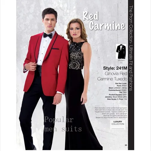 Custom Made Groom Tuxedo Red Groomsmen Shawl Lapel Wedding/Dinner Suits Best Man Bridegroom (Jacket+Pants+Tie) | Мужская одежда