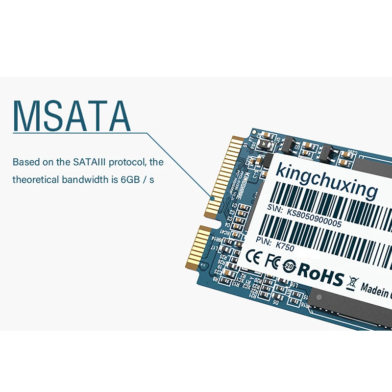 Kingchuxing 1,8 дюймов Msata Mlc Sm2246Xt твердотельный накопитель для ноутбука, настольного компьютера, ультратонкий жесткий диск экстремальной скорости(32G