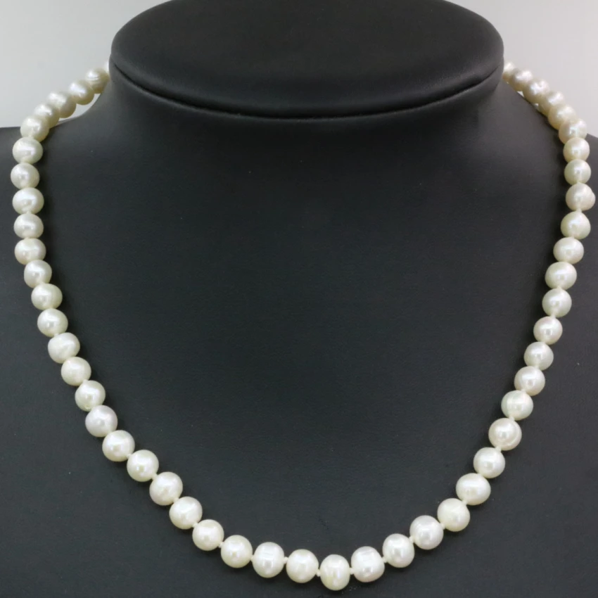 Gift Freshwater beads jewelry Natural 8-9MM White Akoya Cultured Pearl Shell Necklace AAA Beads bts diy choker | Украшения и