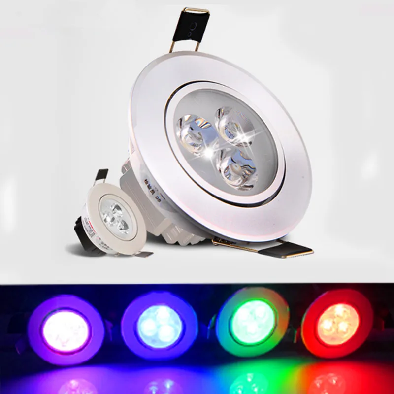 

RGB Led Downlight 9W Color Spot light AC 85-265v 3w Recessed Cabinet Wall Spot rgb ceiling Lamp For Living Room Home Lighting