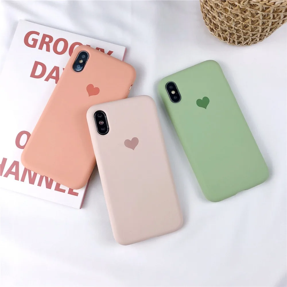 HUANQING Fashion Love Liquid mobile phone case For X XR XS Max 6 6S 7 7Plus 8 8Plus Protective Cover Sugar color case11