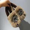 Luxury Glitter rhinestone moccasins ladies flat heels platform plush loafers comfort slip-on espadrilles warm winter shoes women ► Photo 3/6