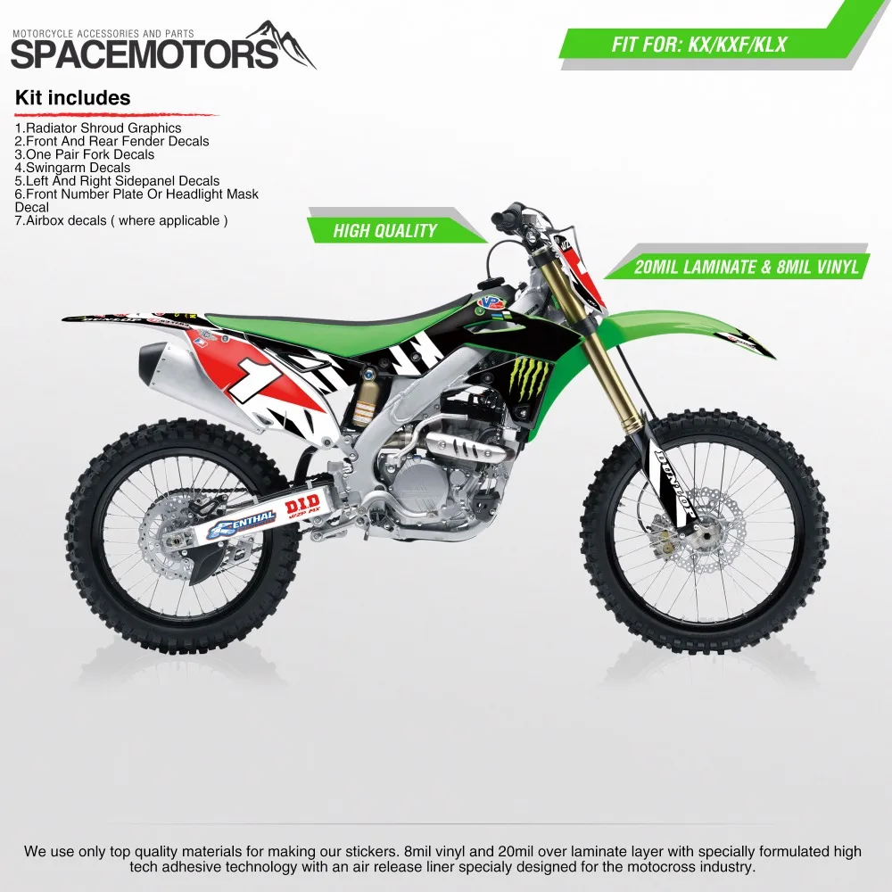 3 M Vinyl Decals Stiker Wrap Untuk Motor Kx Kxf Klx F 85 100 250
