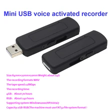 Dictaphone Audio-Recorder Usb-Flash-Driver Activated Smallest Mini-Usb HNSAT UR09 Rechargeable