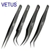 4PCS VETUS Original MCS Bright Blue Premium Beauty Makeup Tweezers for Eyelashes Extension Super Fine Tip High Precision Clip 3