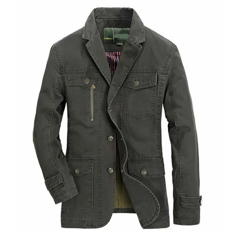 

Fashion Leisure Suit Men's Casual Blazers Man Spring Autumn Big Size XXXXL Tooling Jacket Men Blazer Jackets Male Tops Outer