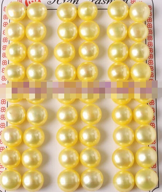 

free shippinbg 06402 yellow freshwater cultured pearl beads half drilling earrings 27 Pairs