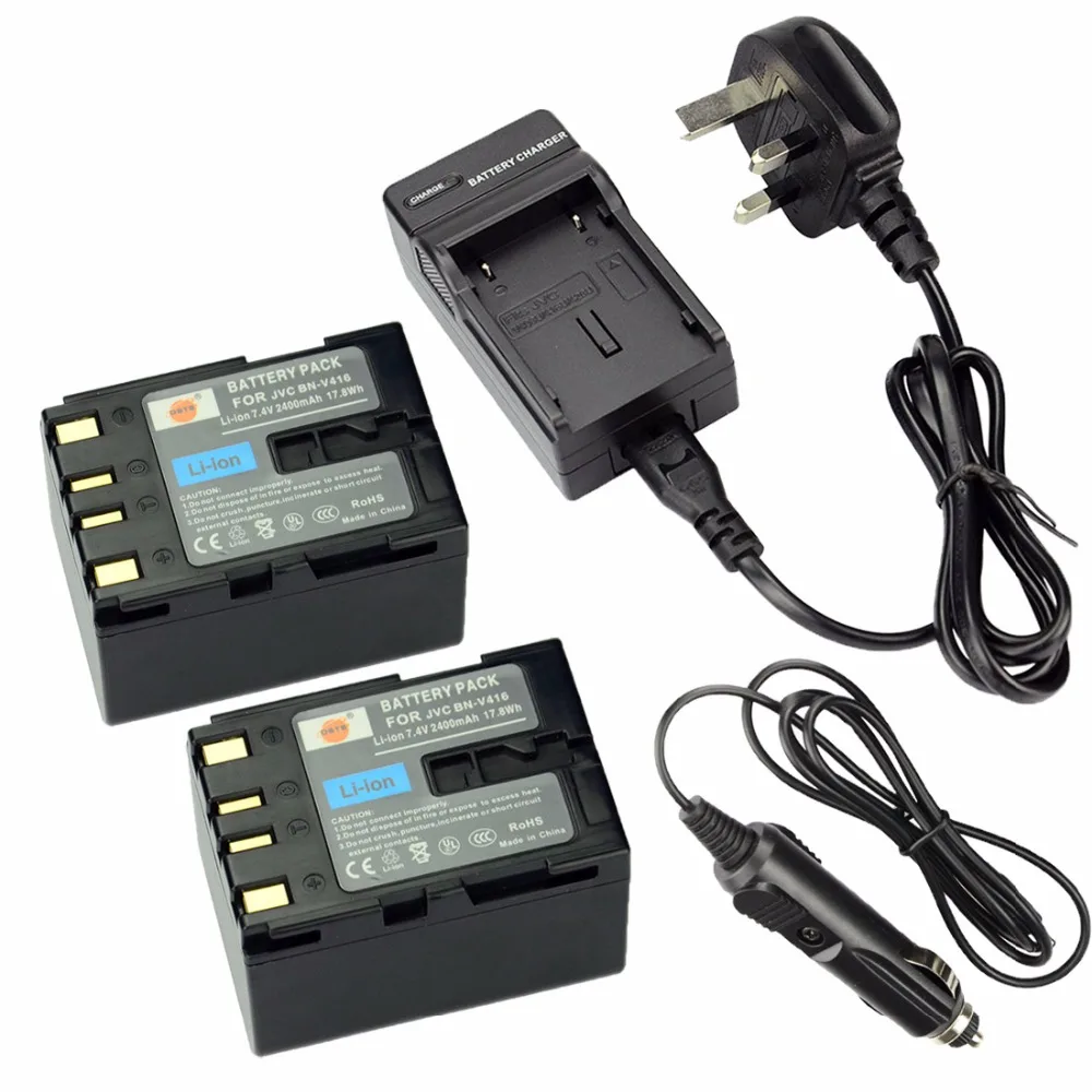 

DSTE 2PCS BN-V416U Rechargeable Battery + Travel and Car Charge For JVC GR-33 GR-4000US GR-D20 GR-D200 GR-D2000 GR-D200US Camera