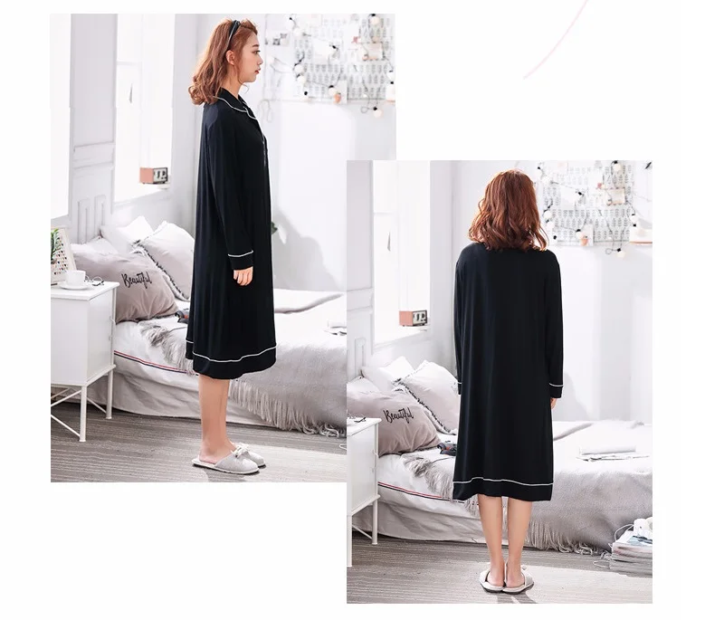 modal cotton nightgown plus size (4)