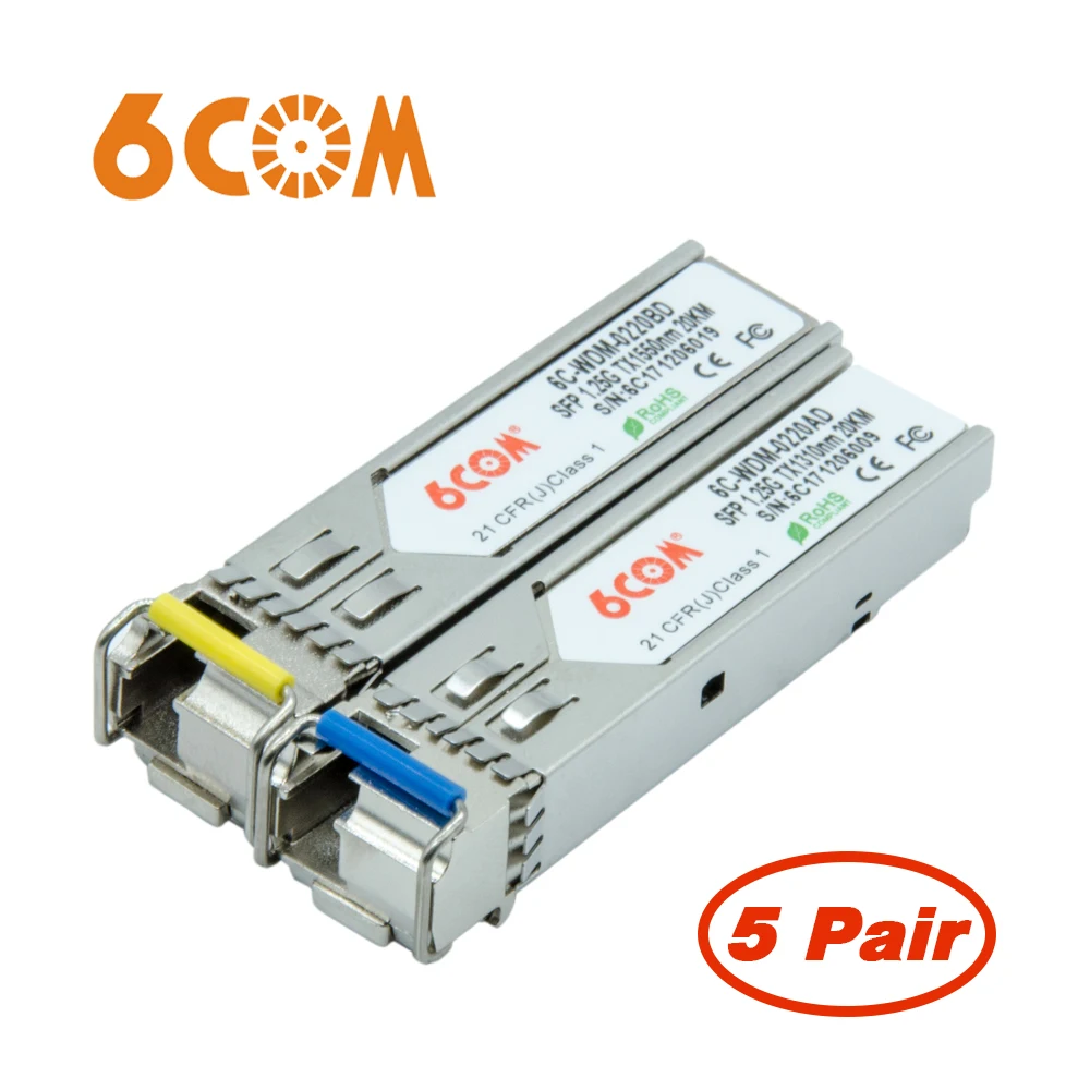 Free Shipping! 1G Single Fiber Optic BiDi Transceiver 1.25G 1310nm